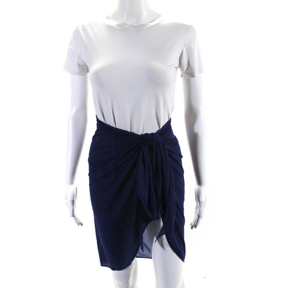 Hermosa Womens Lightweight Tie Waist Sarong Coverup Navy Size OS